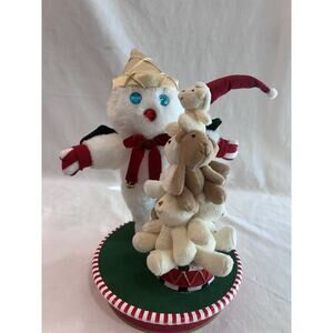 2025 MR. BINGLE SNOWMAN PLUSH Statue Christmas Decor 15” With Teddy Bear Tree